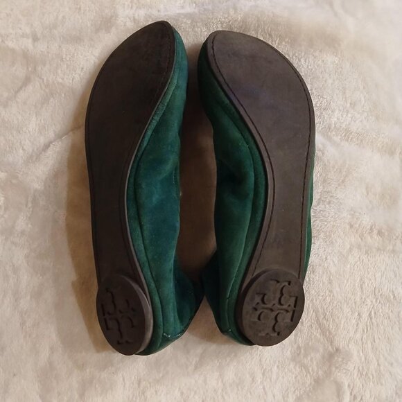 Tory Burch Eddie ballet flats, dark green suede leather size 9 - Picture 6 of 6